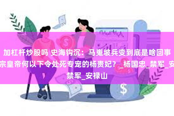 加杠杆炒股吗 史海钩沉：马嵬坡兵变到底是啥回事？玄宗皇帝何以下令处死专宠的杨贵妃？_杨国忠_禁军_安禄山